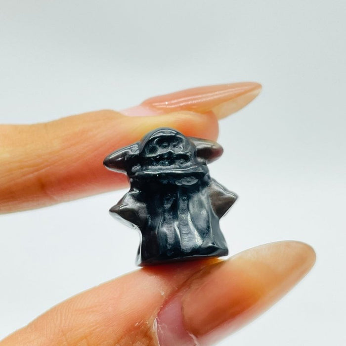 Mini Black Obsidian Yoda Star Wars Crystal Carving Wholesale