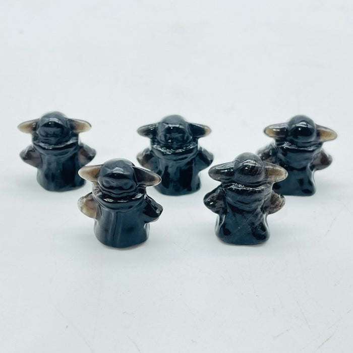 Mini Black Obsidian Yoda Star Wars Crystal Carving Wholesale
