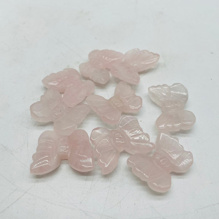 Chevron Amethyst & Rose Quartz Butterfly Carving Animal Wholesale