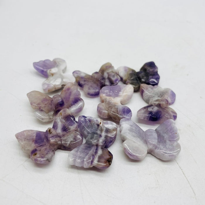 Chevron Amethyst & Rose Quartz Butterfly Carving Animal Wholesale