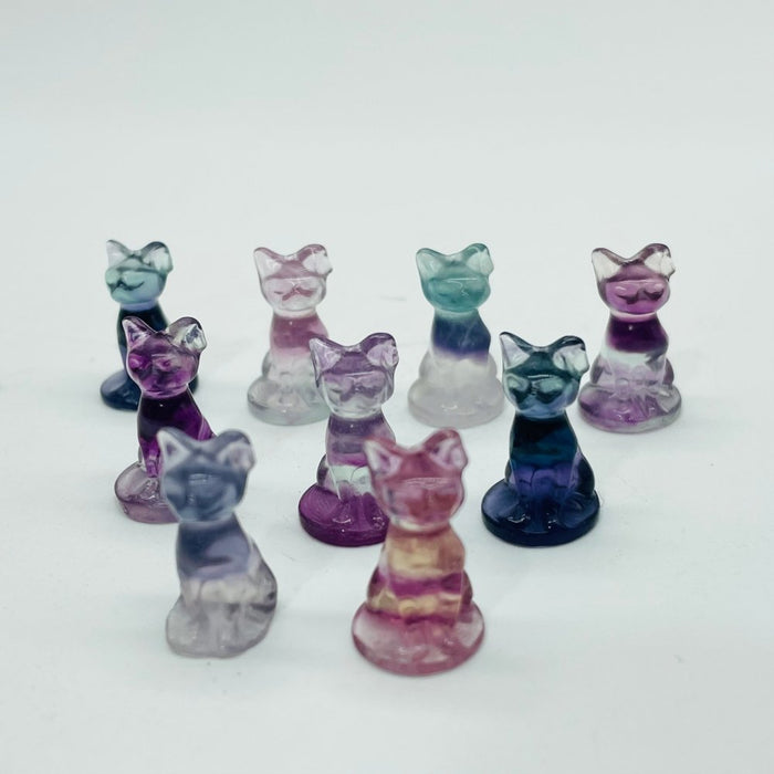 Mini Fluorite Hairless Cat Carving Animal Wholesale