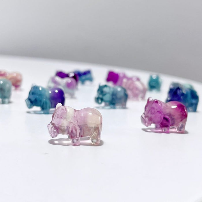 Mini Fluorite Hippopotamus Carving Wholesale