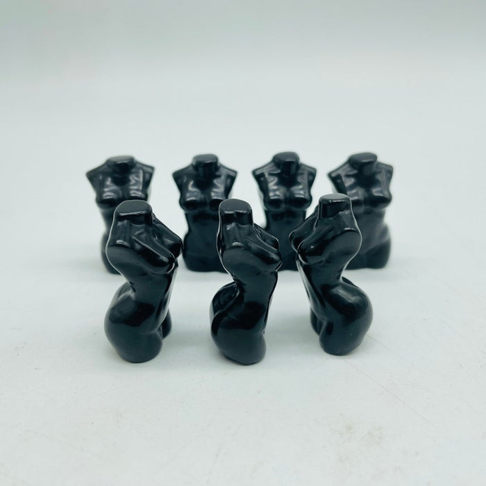 Mini Goddess Obsidian & Sakura Agate Carving Wholesale