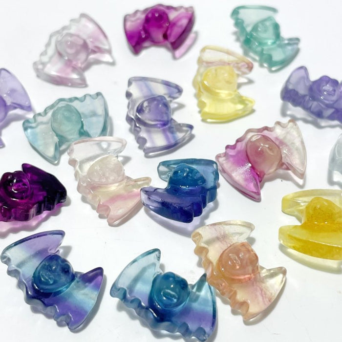 Mini Rainbow Fluorite Bat Carving Wholesale