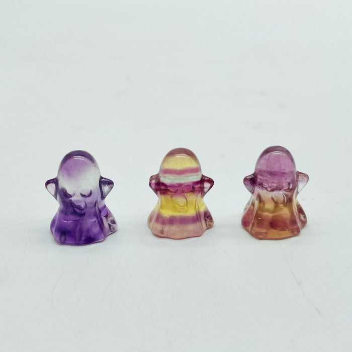 Mini Rainbow Fluorite Halloween Ghost Carving Wholesale