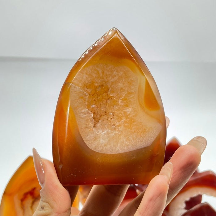 Natural Carnelian Geode Druzy Arrow Head Shape Wholesale