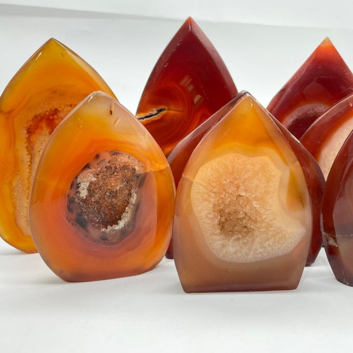 Natural Carnelian Geode Druzy Arrow Head Shape Wholesale