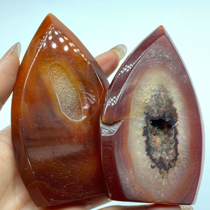 Natural Carnelian Geode Druzy Arrow Head Shape Wholesale