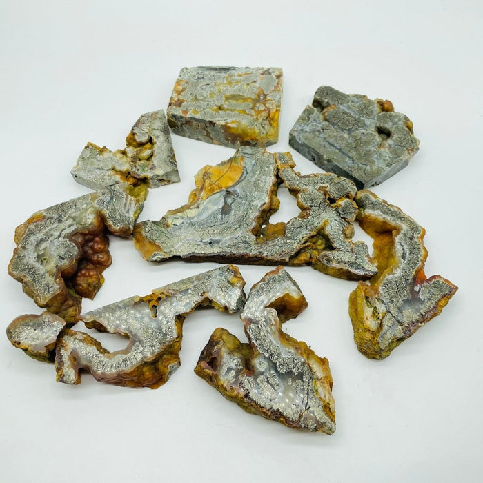 Natural Free Form Geode Flower Pyrite Mixed Agate Slab Wholesale