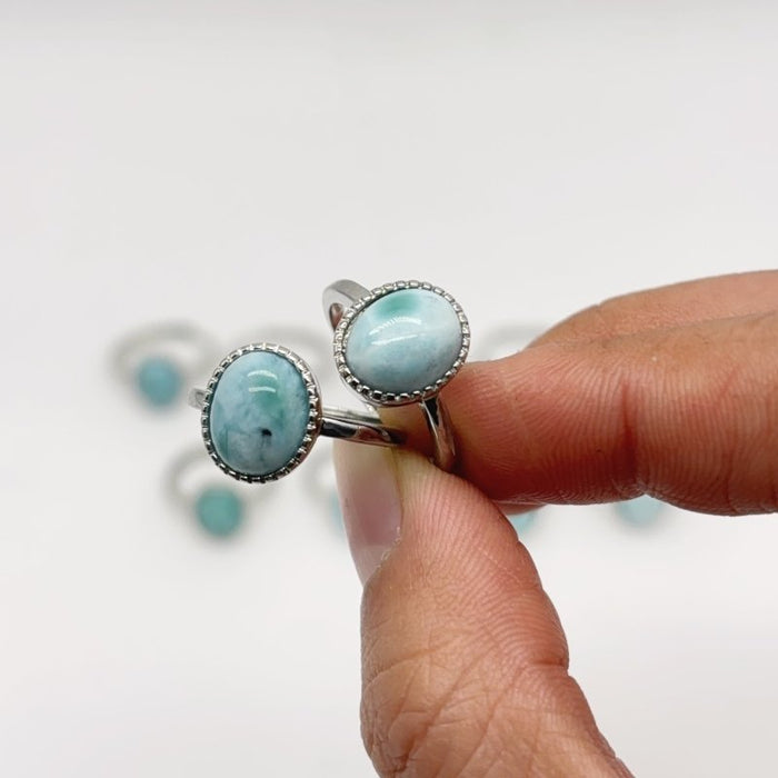 Natural Larimar Ring Crystal Wholesale