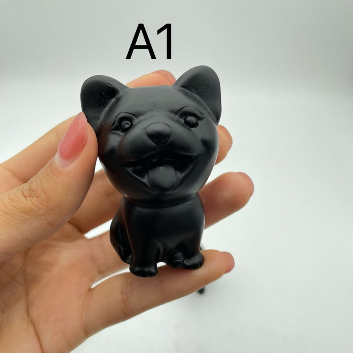 Obsidian Dog Carving Wholesale