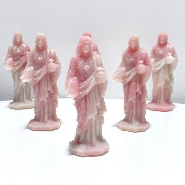 Pink Opal Jesus Carving Wholesale