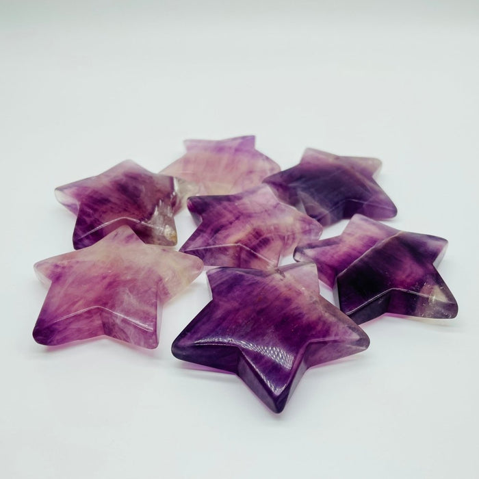 Purple Fluorite Star & Moon Carving Wholesale
