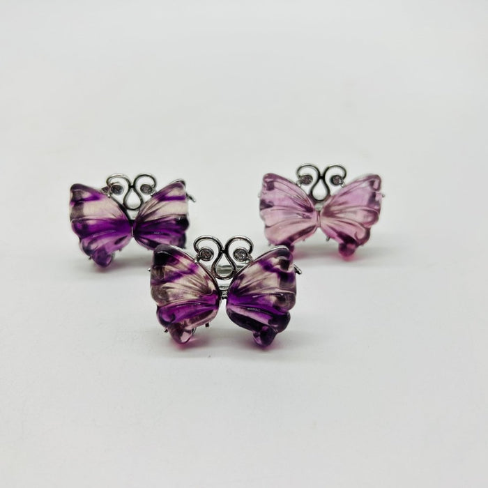 Rainbow Fluorite Butterfly Ring Wholesale
