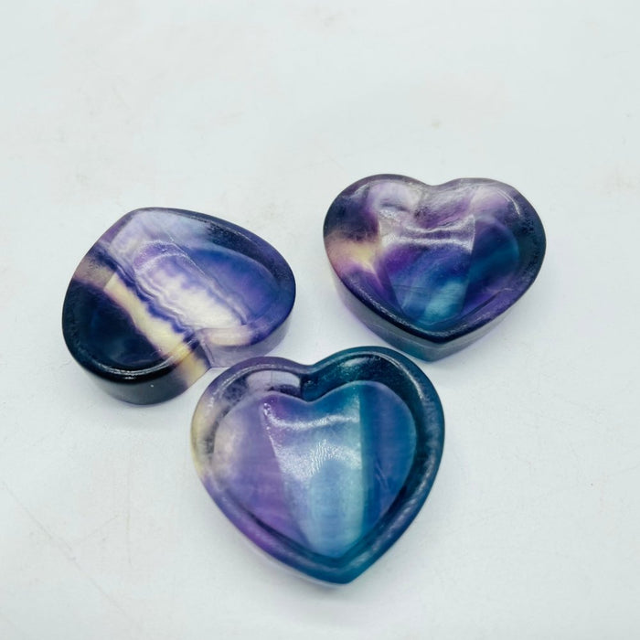 Rainbow Fluorite Heart Flower Moon Small Bowl Wholesale