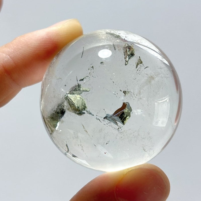 Rare Clear Quartz Pyrite Sphere For Collection