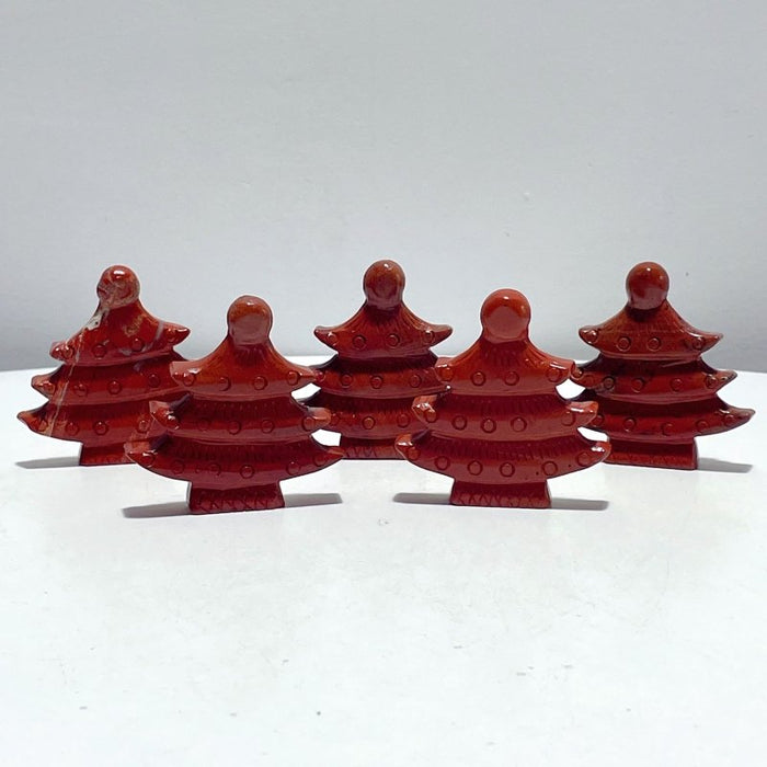Red Jasper Christmas Tree Carving Wholesale