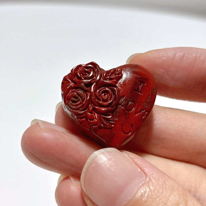 Red Jasper Flower Heart Shape Carving Wholesale