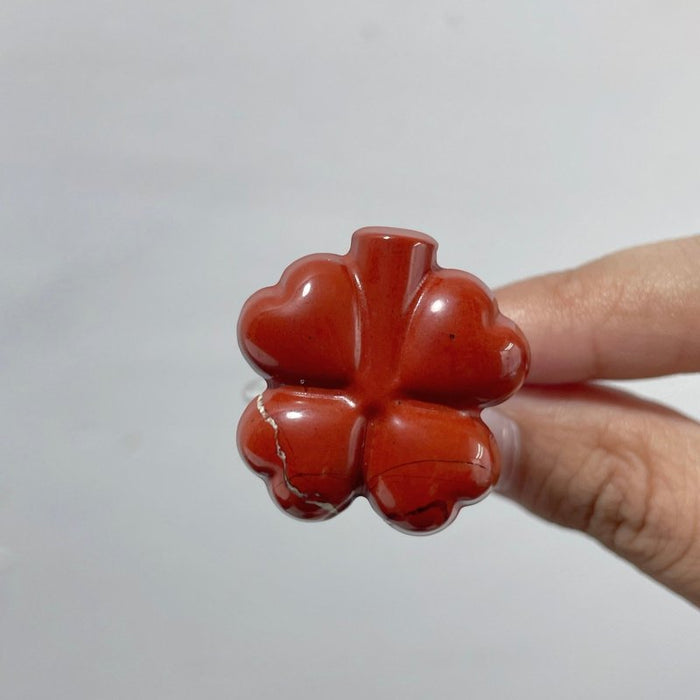 Red Jasper Four Leaf Clover Car Air Vent Clips Crystal Wholesale Car Accessories