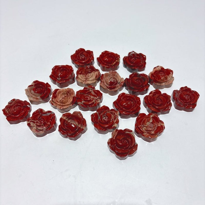 Red Jasper Rose Flower Carving Crystal Wholesale