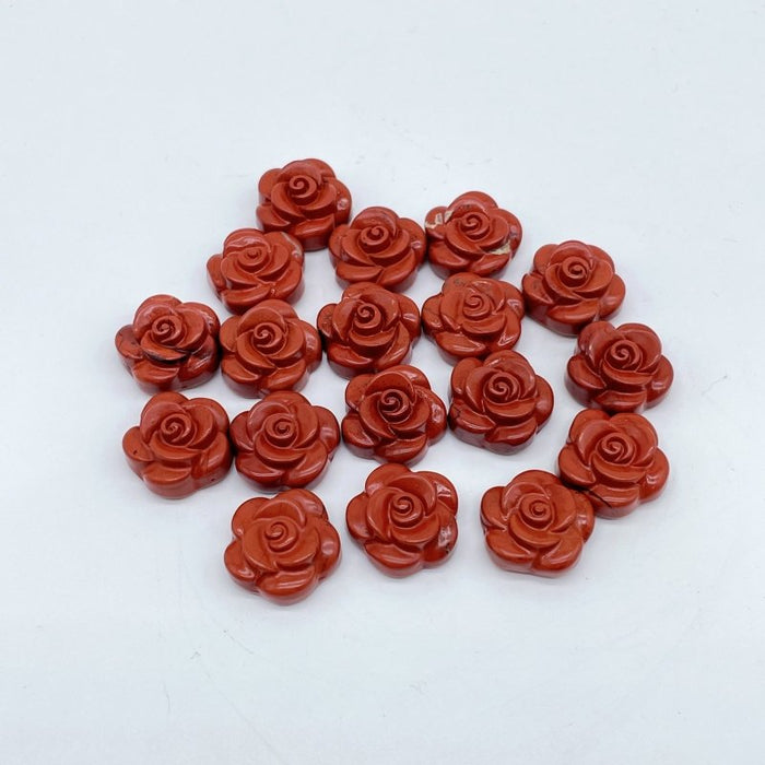 Rose Flower Carving Red Jasper and Lepidolite