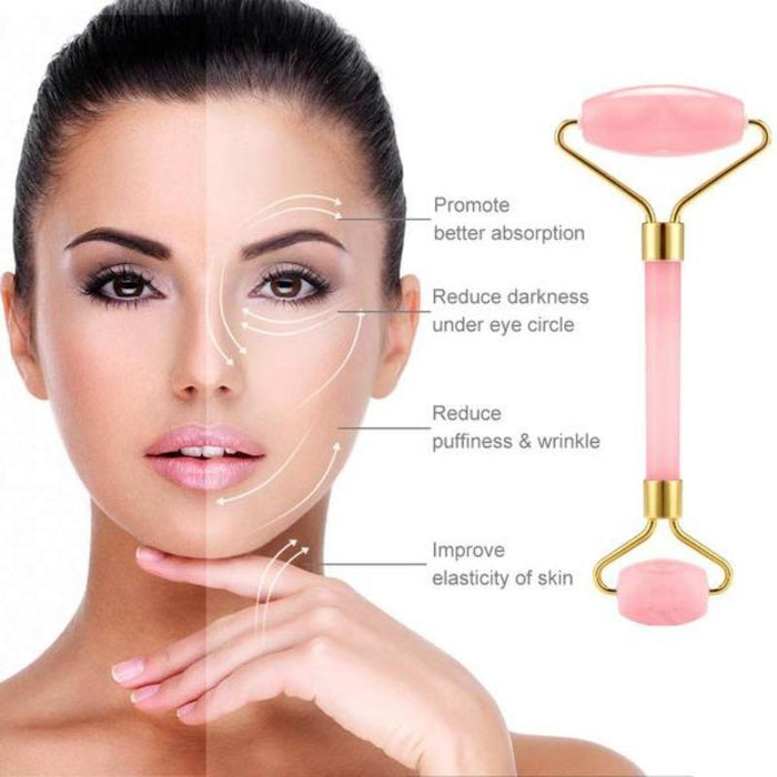 Rose Quartz Roller and Shofar Shape Gua Sha A Set Wholesale