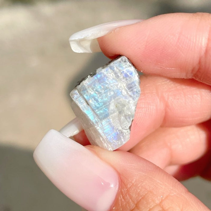 Small Raw India Moonstone Mixed Black Mica Wholesale