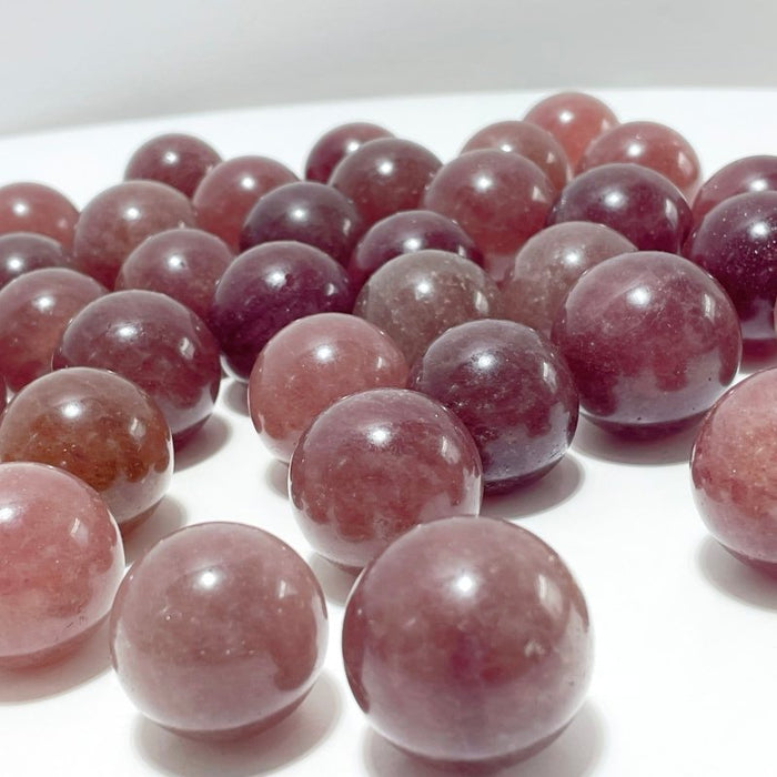 Small Strawberry Quartz Spheres Ball Crystal Wholesale
