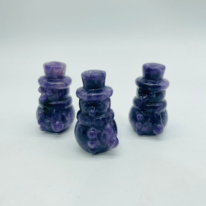Snowman Carving Crystal Wholesale Pyrite Lepidolite