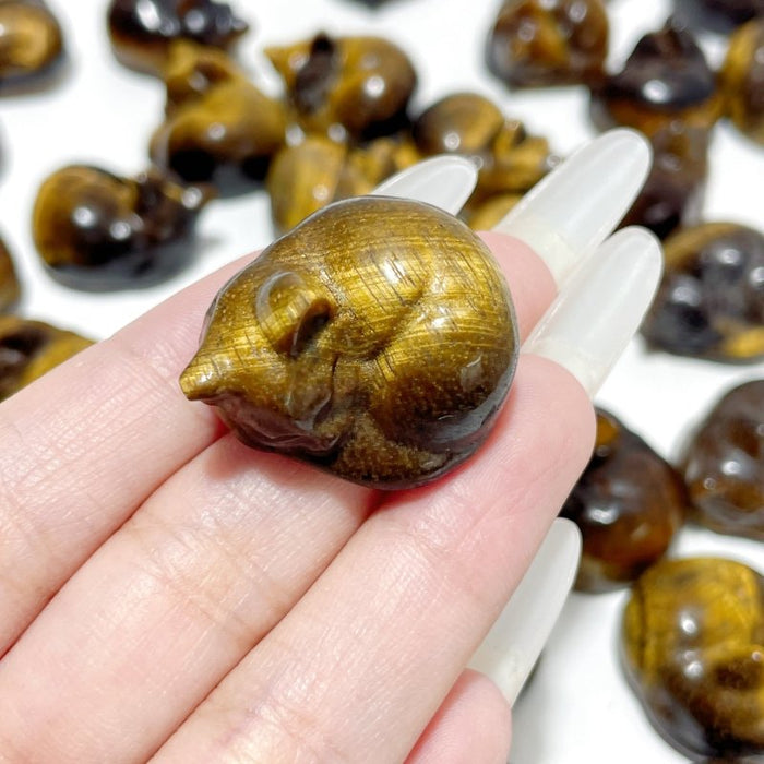 Tiger Eye Sleeping Cat Carving Wholesale