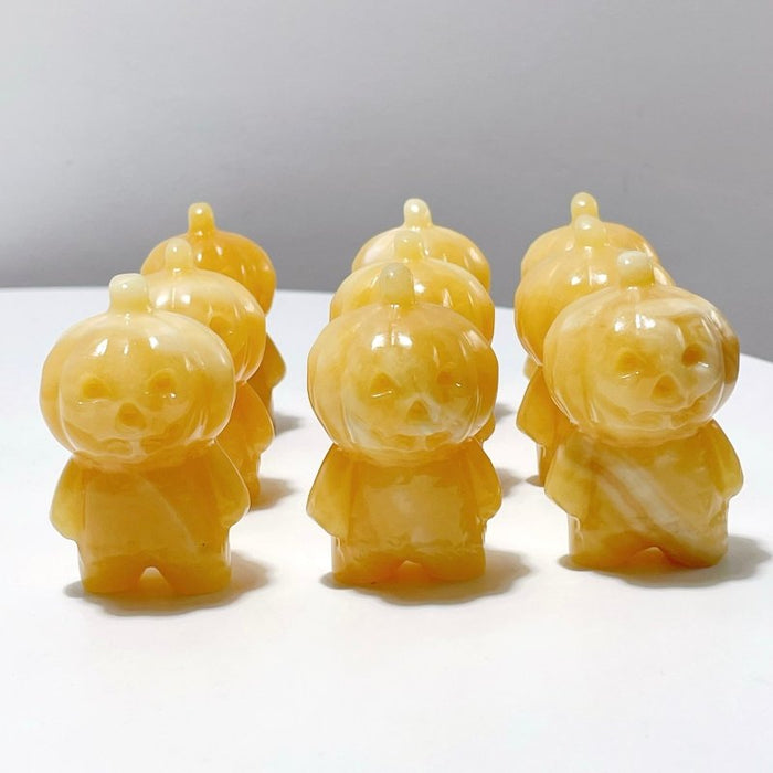 Yellow Calcite Halloween Baby Pumpkin Carving Wholesale