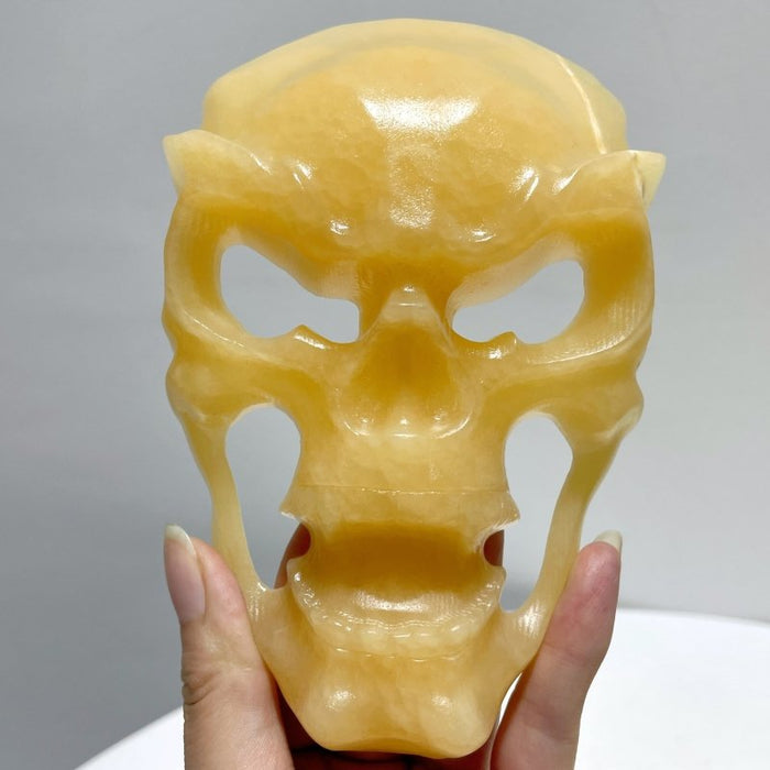 Yellow Calcite Skull Large Mask Carving Wholesale