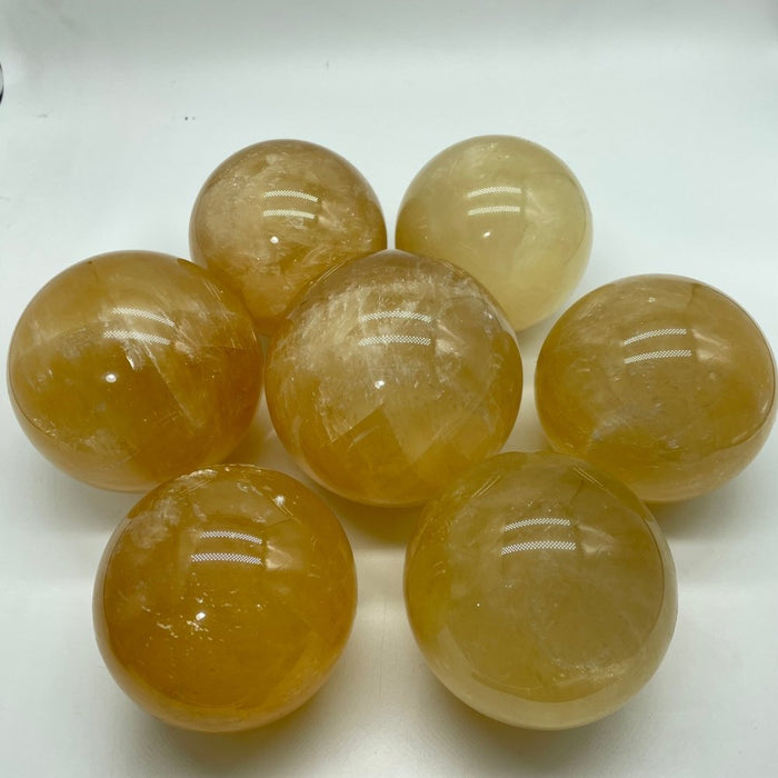 Yellow Calcite Sphere Ball 2.3-3.9in(6-10cm) Wholesale