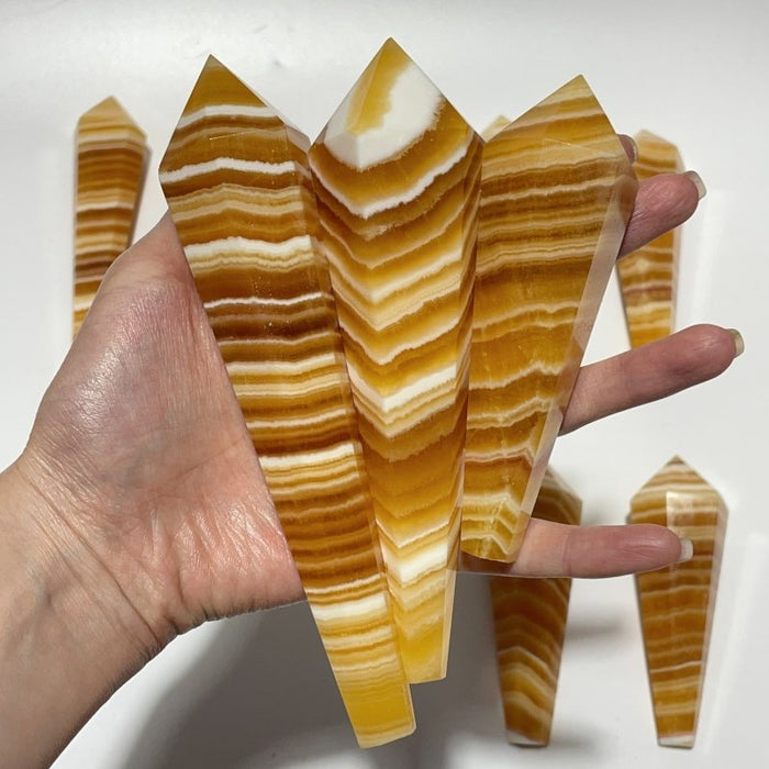 Yellow Calcite Wand Point Scepter Magic Wand Wholesale