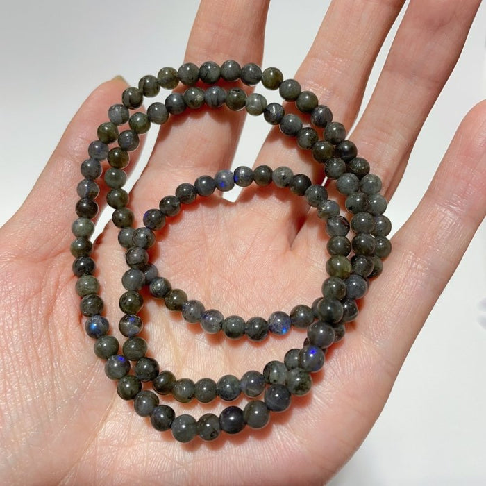 0.19in(5mm) Normal Quality 3-LOOP Labradorite Bracelet Wholesale Closeout