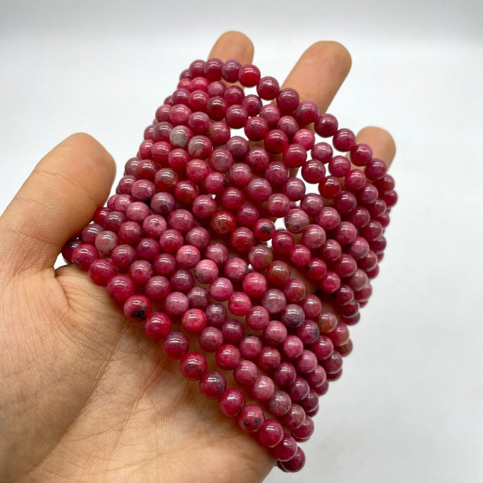 0.24in(6mm) High Quality Red Rhodonite Bracelet Wholesale