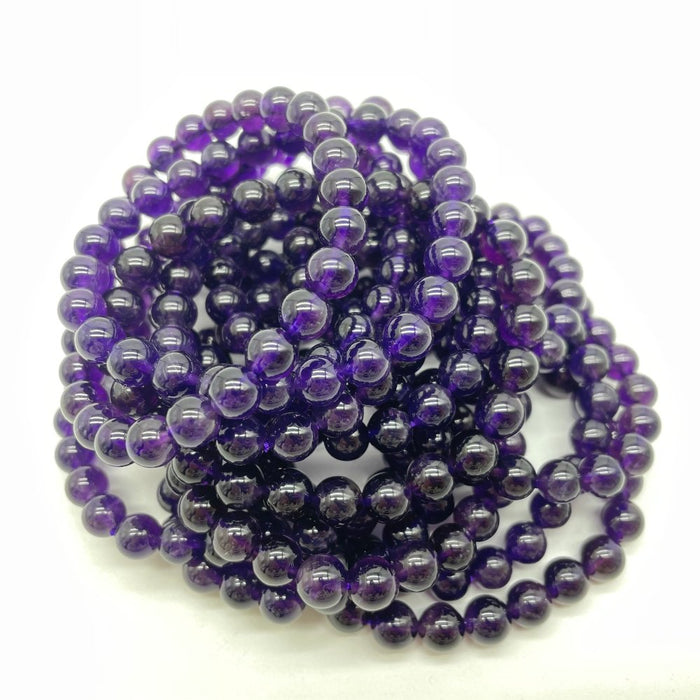0.3in (7.5mm) Deep Purple Amethyst Bracelet Wholesale