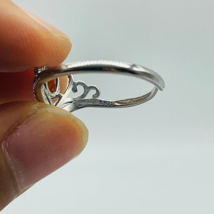 Two Styles Crown S925 Sterling Silver Citrine Crystal Ring Wholesale