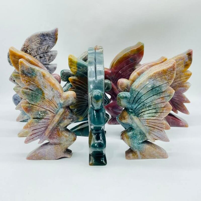 10 Pieces Beautiful Ocean Jasper Butterfly Fairy Carving