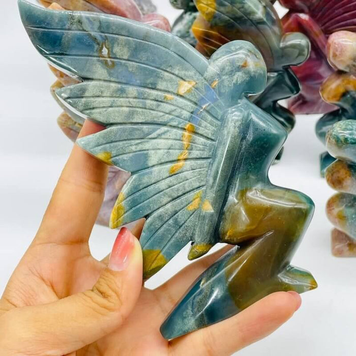 10 Pieces Beautiful Ocean Jasper Butterfly Fairy Carving