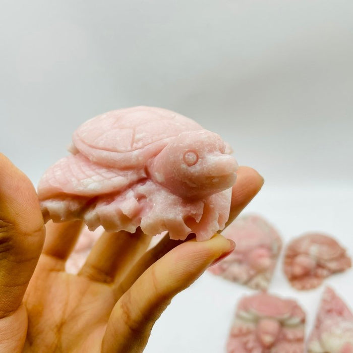 10 Pieces Beautiful Pink Opal Sea Turtle Carving