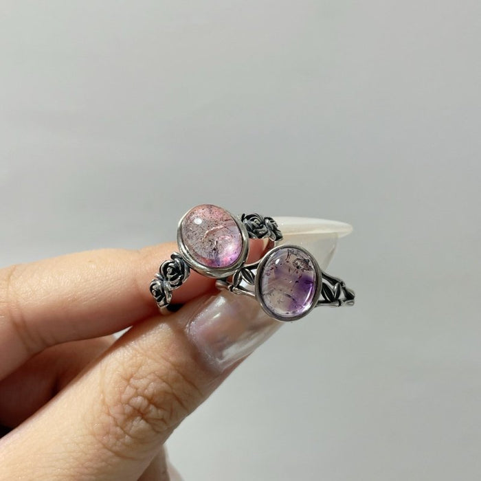 10 Pieces Cacoxenite Super7 Amethyst Sterling Silver Different Styles Ring