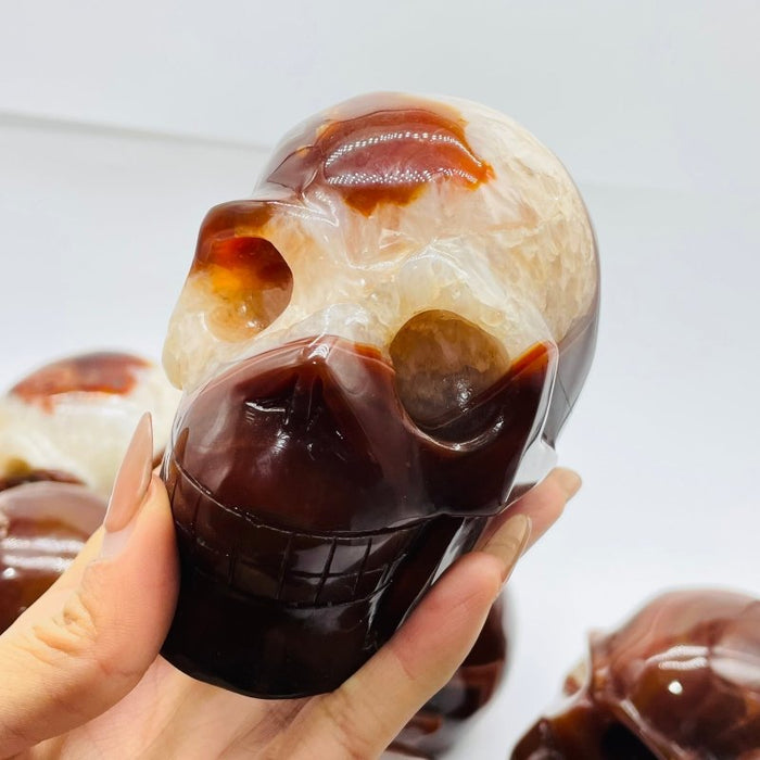 10 Pieces Carnelian Large Skull Carving
