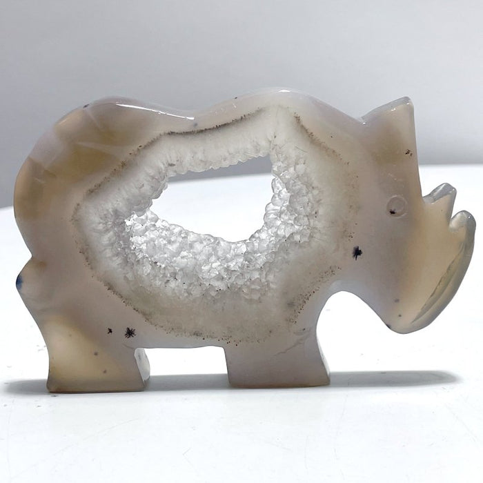 10 Pieces Geode Druzy Agate Rhino Carving