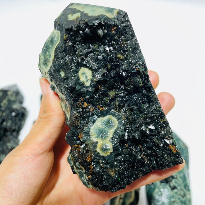 8 Pieces Green Sea Jasper Druzy Points