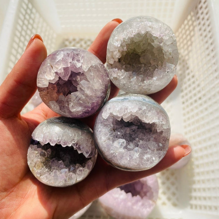 10 Pieces High Quality Amethyst Geode Sphere Ball