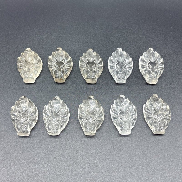 10 Pieces High Quality Clear Quartz Nine-tailed Foxes Carving