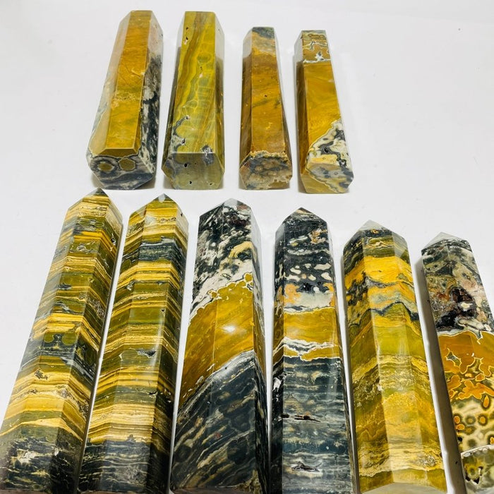 10 Pieces Yellow Vein Ocean Jasper Tower