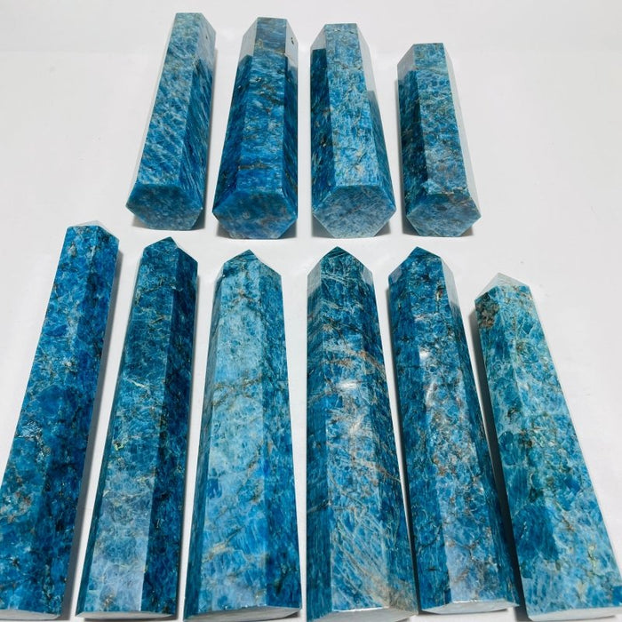 10 Pieces Large Blue Apatite Tower