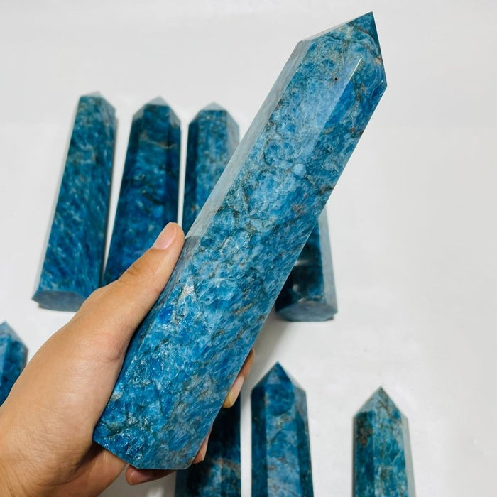 10 Pieces Large Blue Apatite Tower